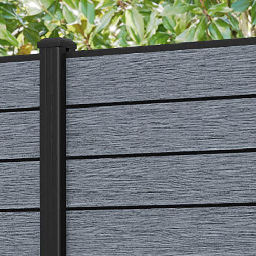 Fusion Fence Panel - Anthracite - with our aluminium posts