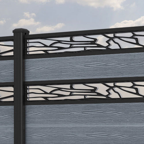 Classic Shatter Split Screen Fence Panel - Anthracite - with our aluminium posts