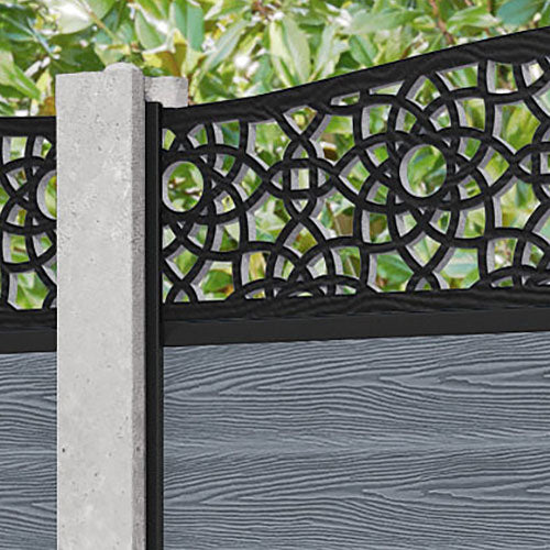 Classic Ambar Curved Top Fence Panel - Anthracite - for existing concrete posts