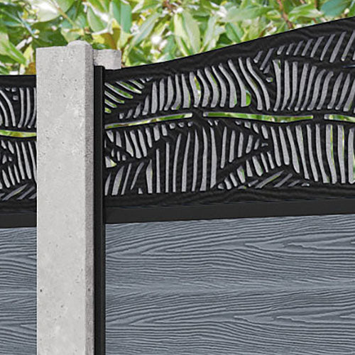 Classic Feather Curved Top Fence Panel - Anthracite - for existing concrete posts