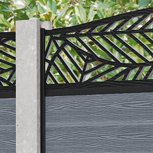 Classic Habitat Curved Top Fence Panel - Anthracite - for existing concrete posts