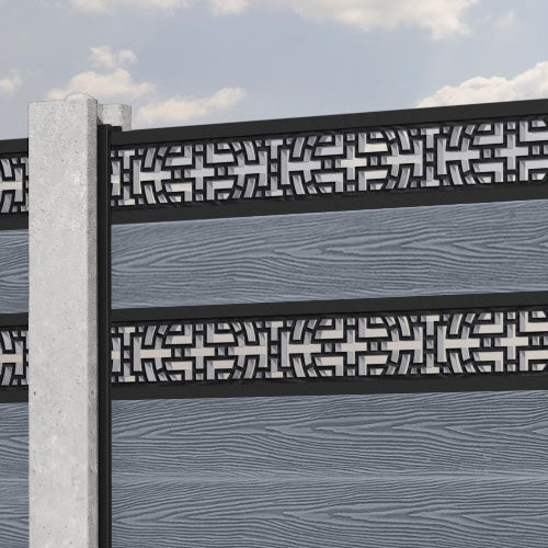 Classic Kumo Split Screen Fence Panel - Anthracite - for existing concrete posts