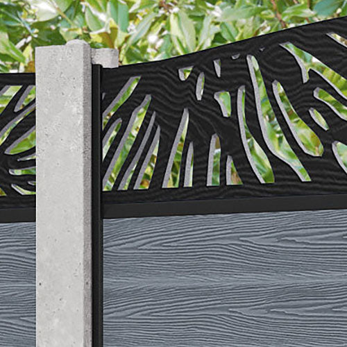 Classic Poppy Curved Top Fence Panel - Anthracite - for existing concrete posts
