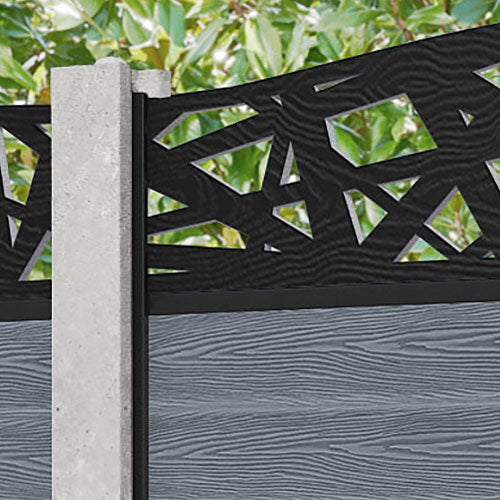 Classic Prism Curved Top Fence Panel - Anthracite - for existing concrete posts