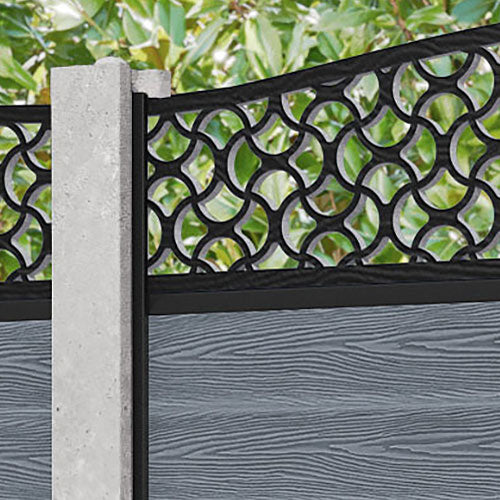 Classic Vida Curved Top Fence Panel - Anthracite - for existing concrete posts