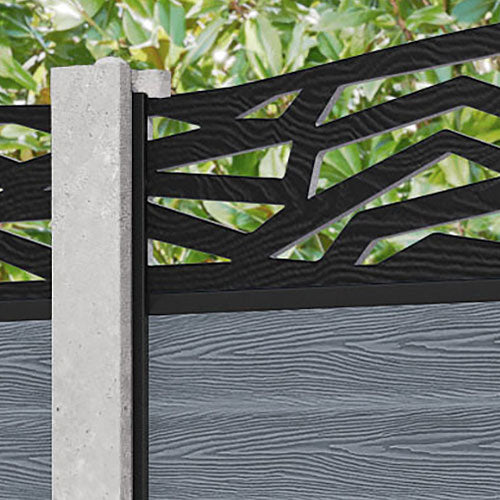 Classic Zenith Curved Top Fence Panel - Anthracite - for existing concrete posts