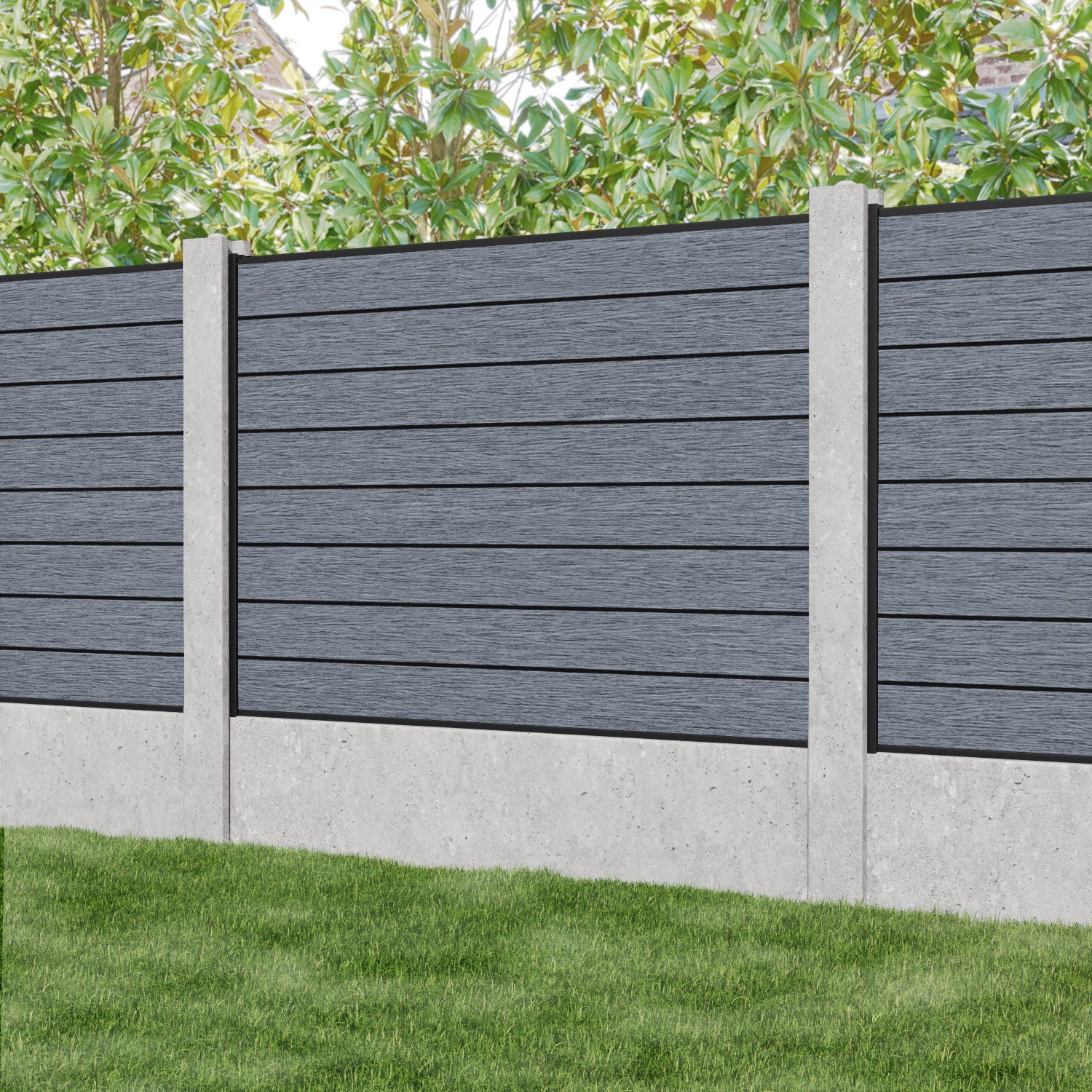 Fusion Fence Panel - Anthracite - for existing concrete posts