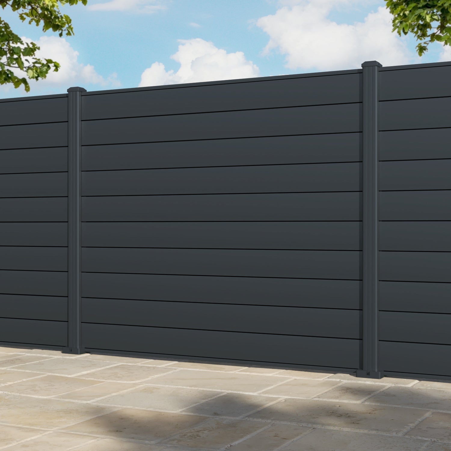 Gate Matching Aluminium Fence Panel - Anthracite - with our aluminium posts