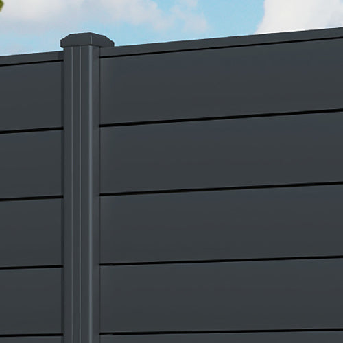 Gate Matching Aluminium Fence Panel - Anthracite - with our aluminium posts