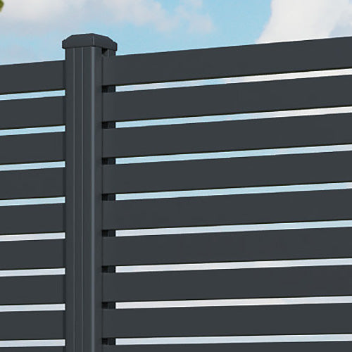 Aria Aluminium Fence Panel - Anthracite - with our aluminium posts
