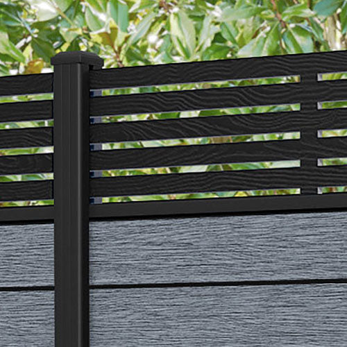 Fusion Aspen Fence Panel - Anthracite - with our aluminium posts