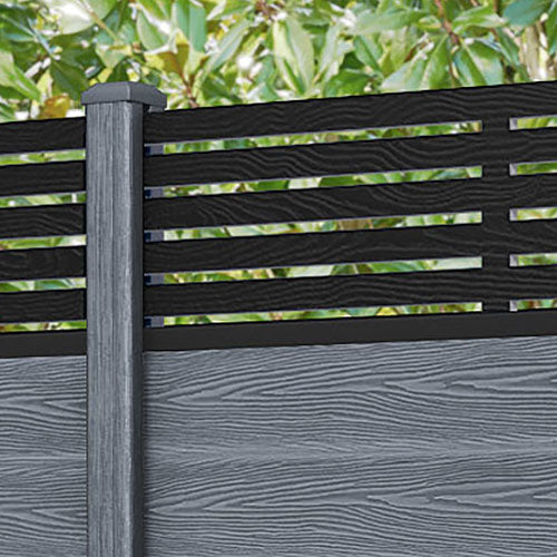 Classic Aspen Fence Panel - Anthracite - with our composite posts