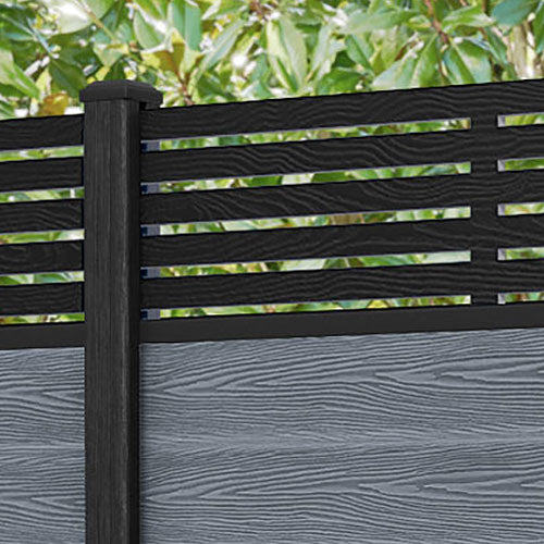 Classic Aspen Fence Panel - Anthracite - with our composite posts