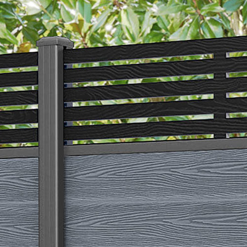 Classic Aspen Fence Panel - Anthracite - with our aluminium posts
