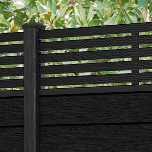 Fusion Aspen Fence Panel - Black - with our composite posts