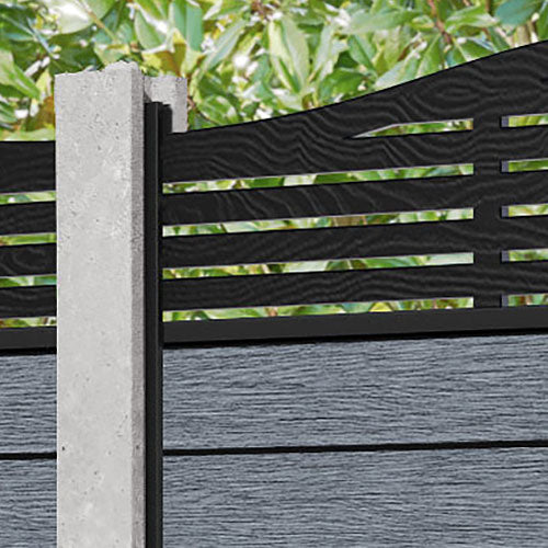 Fusion Aspen Curved Top Fence Panel - Anthracite - for existing concrete posts