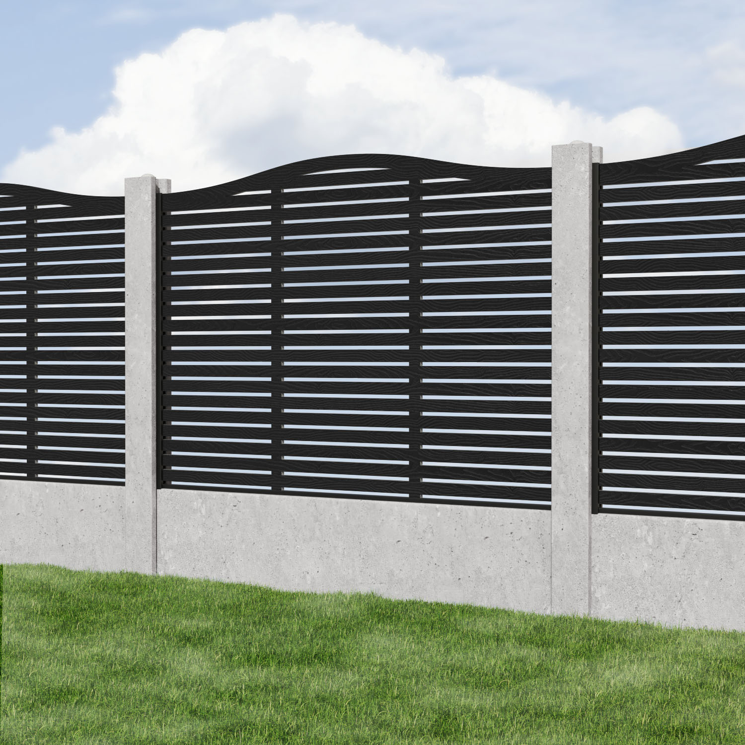 Aspen Curved Top Composite Fence Panel - for existing concrete posts