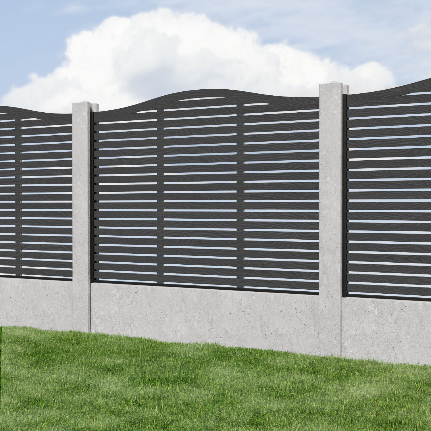 Aspen Curved Top Composite Fence Panel - for existing concrete posts