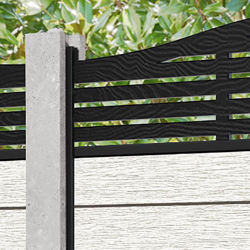Fusion Aspen Curved Top Fence Panel - Light Stone - for existing concrete posts