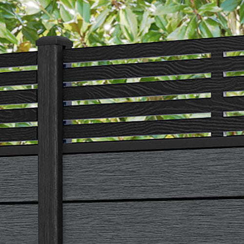 Fusion Aspen Fence Panel - Dark Grey - with our composite posts