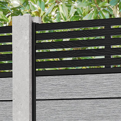 Fusion Aspen Fence Panel - Light Grey - for existing concrete posts