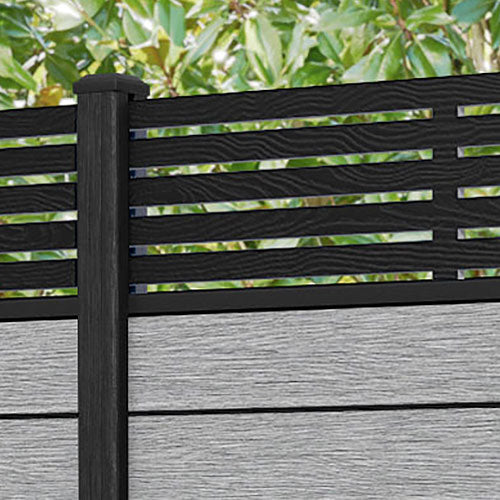 Fusion Aspen Fence Panel - Light Grey - with our composite posts