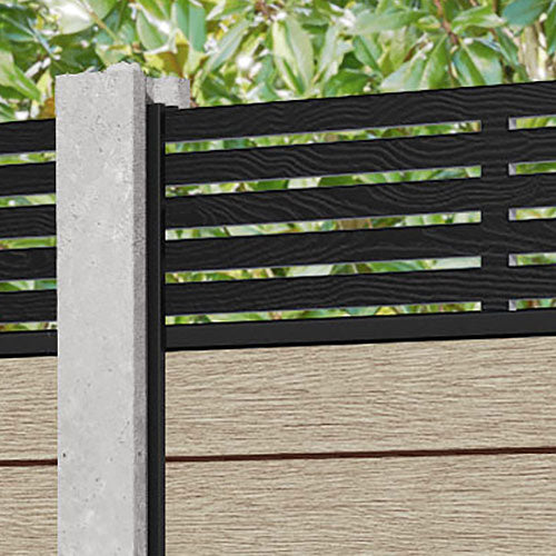 Fusion Aspen Fence Panel - Light Oak - for existing concrete posts