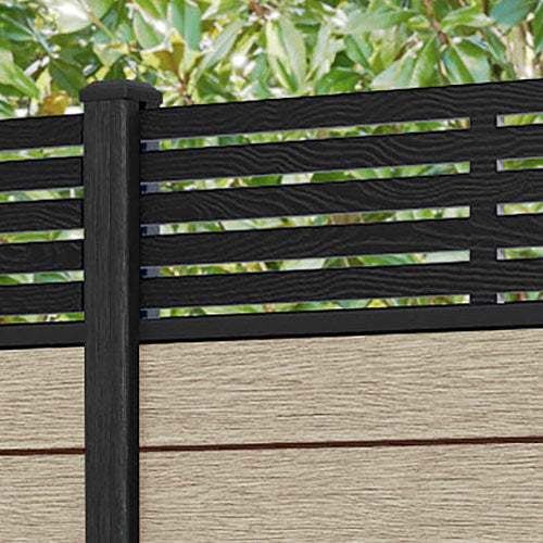 Fusion Aspen Fence Panel - Light Oak - with our composite posts