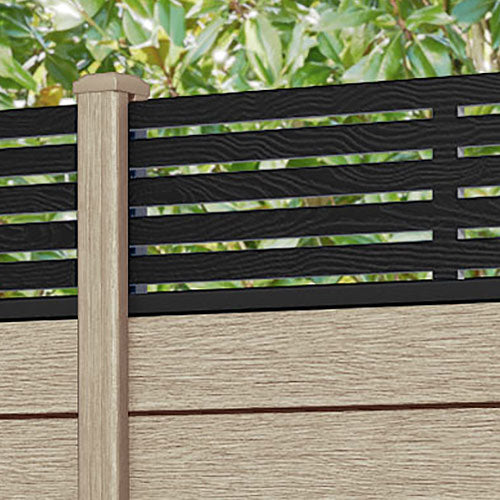 Fusion Aspen Fence Panel - Light Oak - with our composite posts
