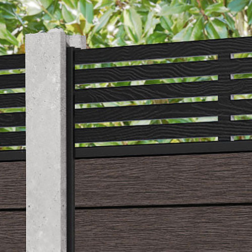 Fusion Aspen Fence Panel - Mid Brown - for existing concrete posts