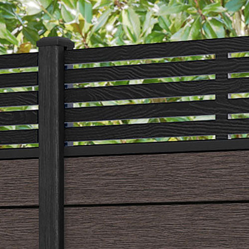 Fusion Aspen Fence Panel - Mid Brown - with our composite posts