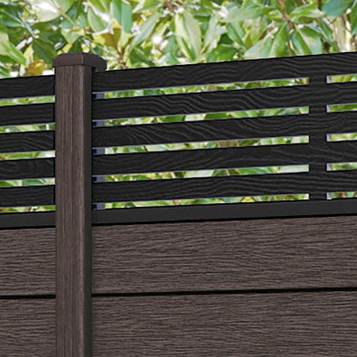 Fusion Aspen Fence Panel - Mid Brown - with our composite posts