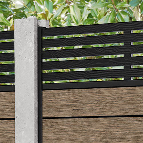 Fusion Aspen Fence Panel - Teak - for existing concrete posts