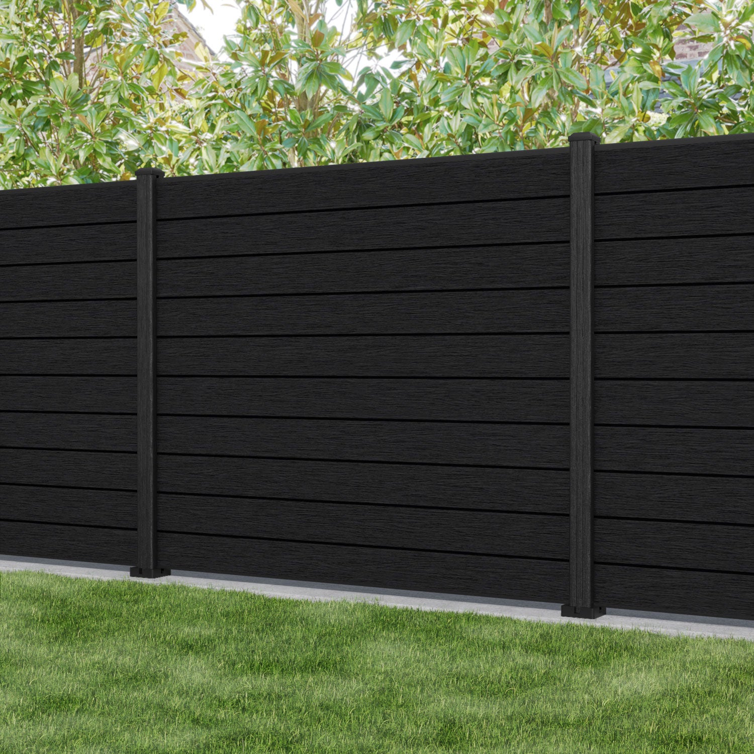 Fusion Fence Panel - Black - with our composite posts