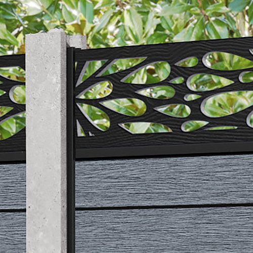 Fusion Blossom Fence Panel - Anthracite - for existing concrete posts