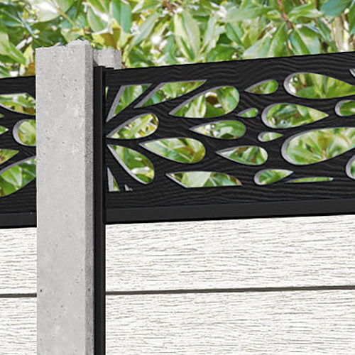 Fusion Blossom Fence Panel - Light Stone - for existing concrete posts