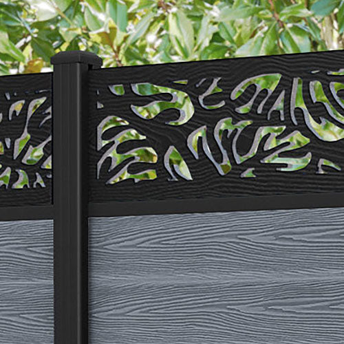 Classic Botanic Fence Panel - Anthracite - with our aluminium posts