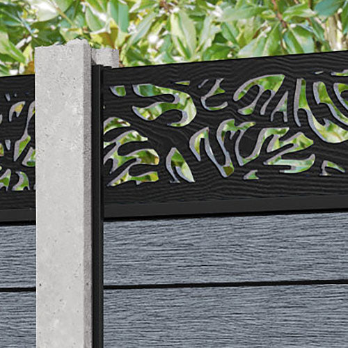 Fusion Botanic Fence Panel - Anthracite - for existing concrete posts