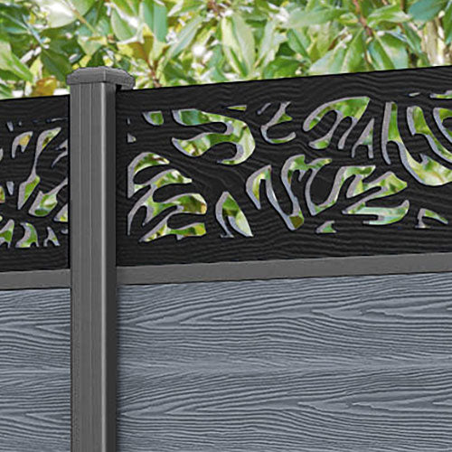 Classic Botanic Fence Panel - Anthracite - with our aluminium posts
