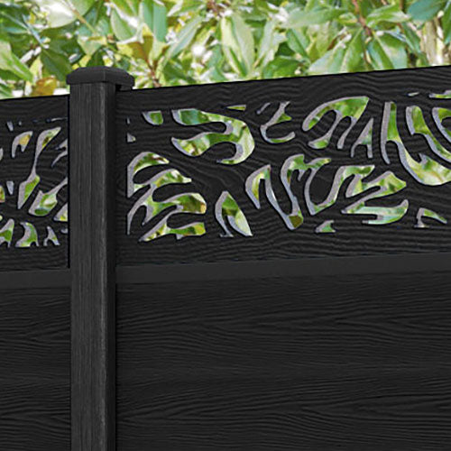 Classic Botanic Fence Panel - Black - with our composite posts
