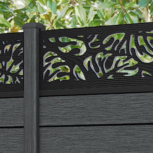 Fusion Botanic Fence Panel - Dark Grey - with our composite posts