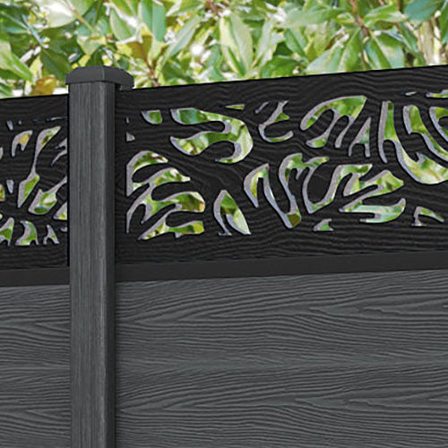 Classic Botanic Fence Panel - Dark Grey - with our composite posts