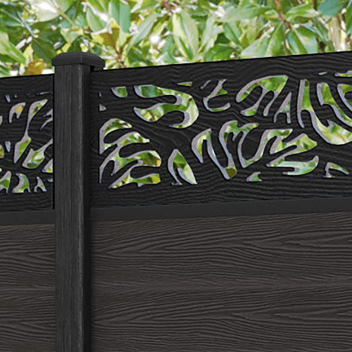 Classic Botanic Fence Panel - Dark Oak - with our composite posts