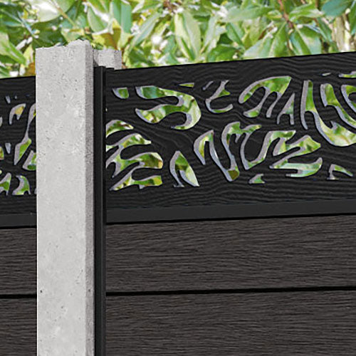 Fusion Botanic Fence Panel - Dark Oak - for existing concrete posts