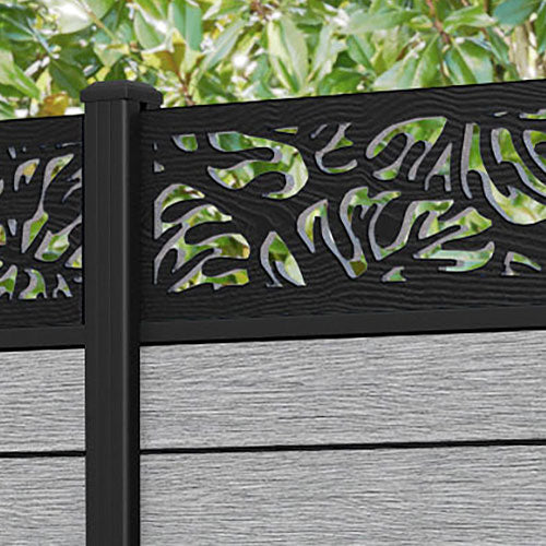 Fusion Botanic Fence Panel - Light Grey - with our aluminium posts