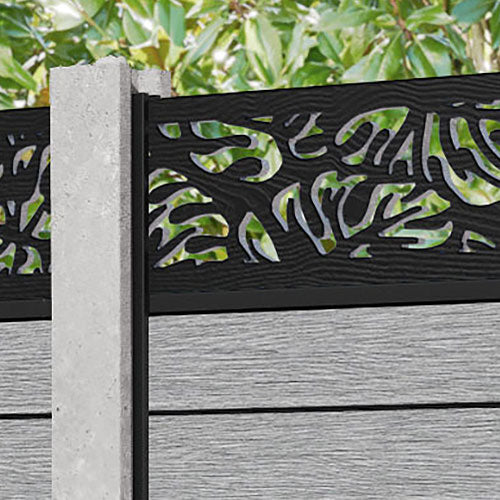 Fusion Botanic Fence Panel - Light Grey - for existing concrete posts