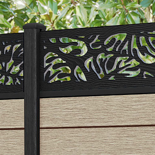 Fusion Botanic Fence Panel - Light Oak - with our composite posts