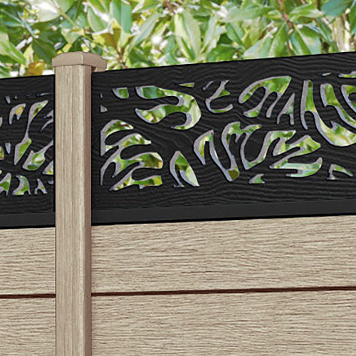 Fusion Botanic Fence Panel - Light Oak - with our composite posts
