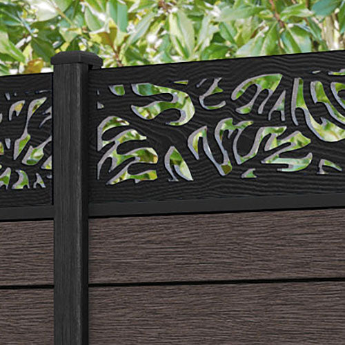 Fusion Botanic Fence Panel - Mid Brown - with our composite posts