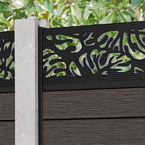 Fusion Botanic Fence Panel - Mid Brown - for existing concrete posts